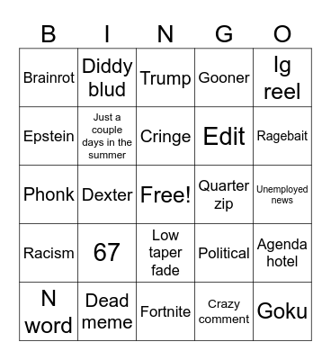 Bingo card Bingo Card