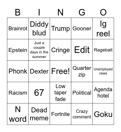 Bingo card Bingo Card