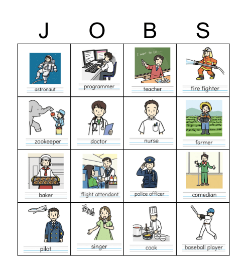 Jobs Bingo Card