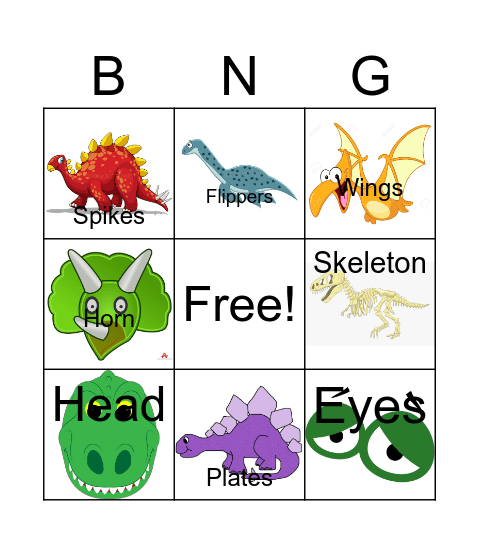 Animal Body Parts Bingo Card