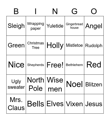 Christmas Bingo Card