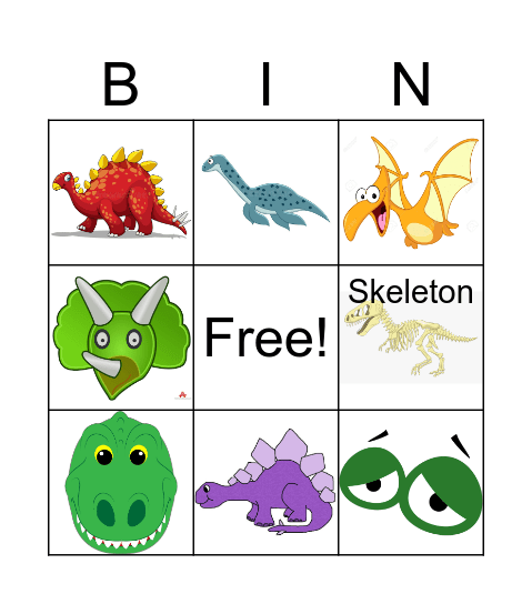 Animal Body Parts Bingo Card