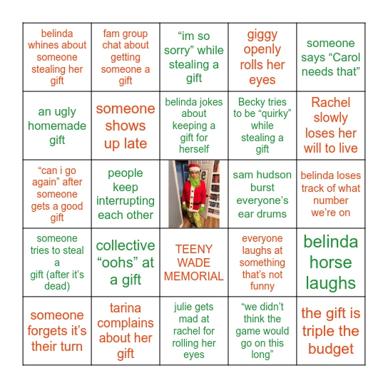 Ladies Dirty Santa Party Bingo Card