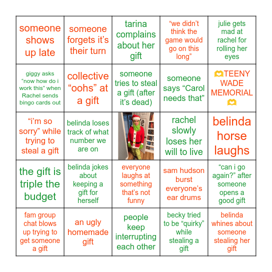 Ladies Dirty Santa Party Bingo Card