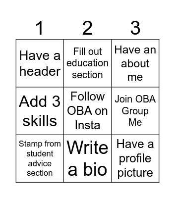 Boba with OBA Bingo Card