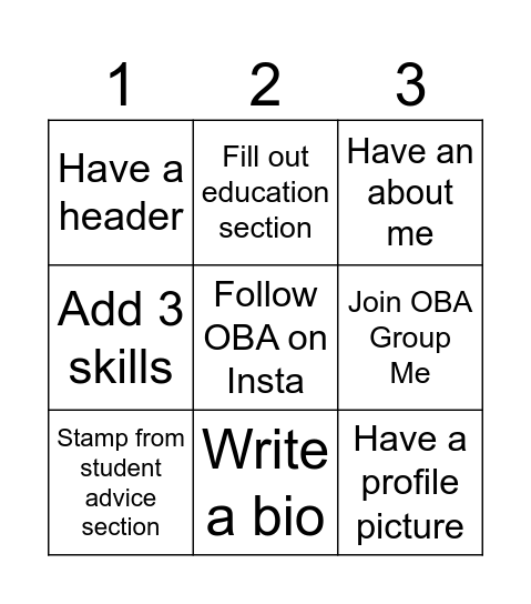 Boba with OBA Bingo Card
