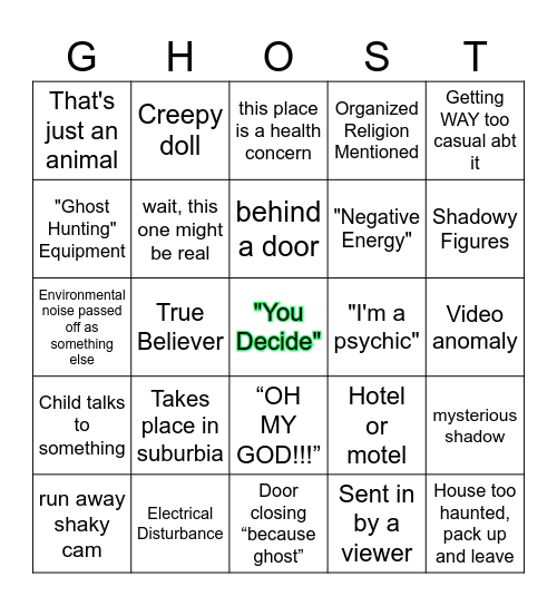 Nuke's Bingo Card