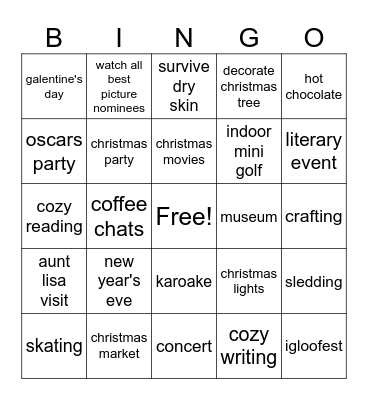 Winter Bingo Card