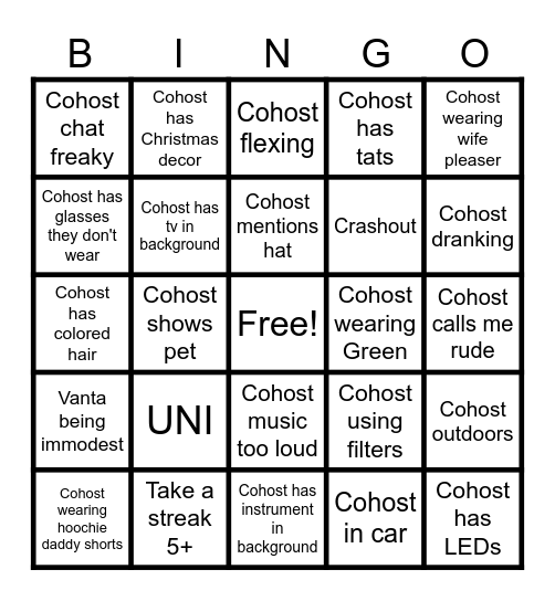 Tiktok LIVE BINGO Card