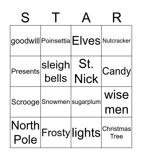 Happy Holidays! Bingo Card