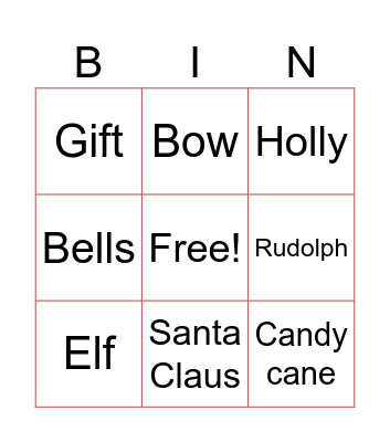 Christmas Bingo Card