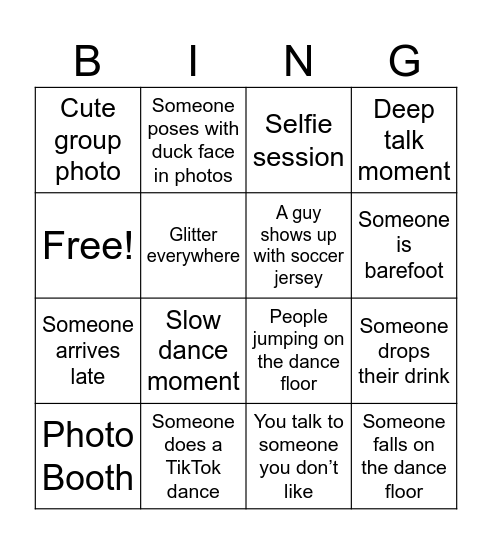 Birthday Bingo Card