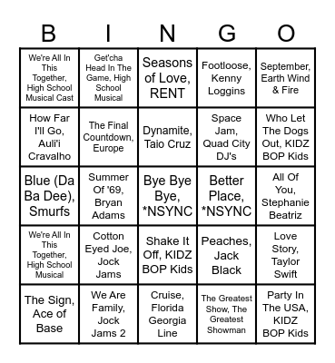 Music Bingo #2 Bingo Card