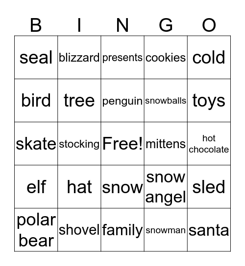 Christmas Bingo Card