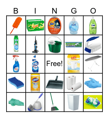 Cleaning Supplies Bingo Card