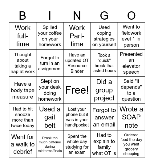 SOTA CLUB GAME NIGHT Bingo Card
