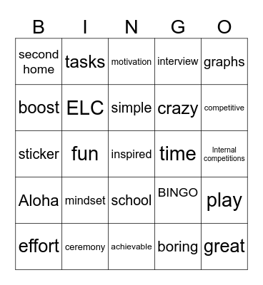 Shine_Shyne Bingo Challenge Bingo Card