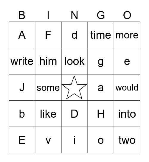 Most Common Words List 5 Bingo Card