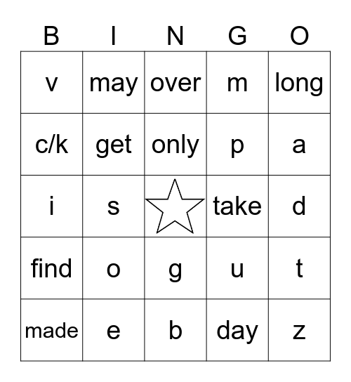 Most Common Words List 7 Bingo Card
