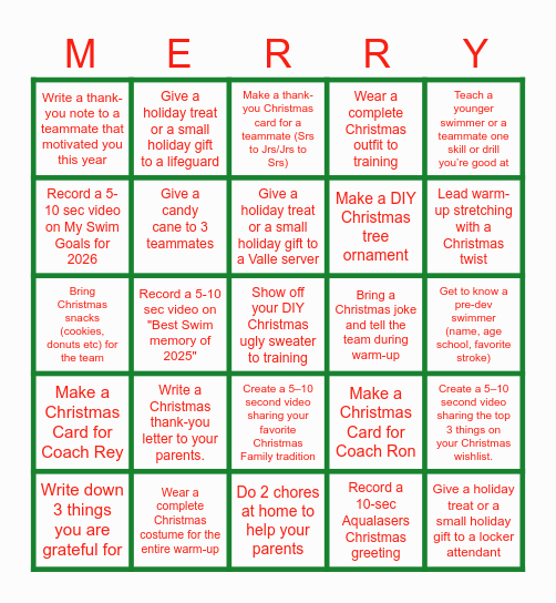 ALSC BRING KINDNESS & CHEER BINGO Card
