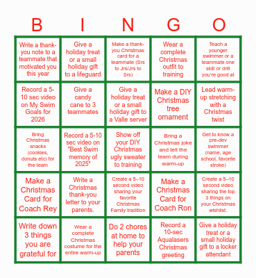 ALSC BRING KINDNESS & CHEER BINGO Card