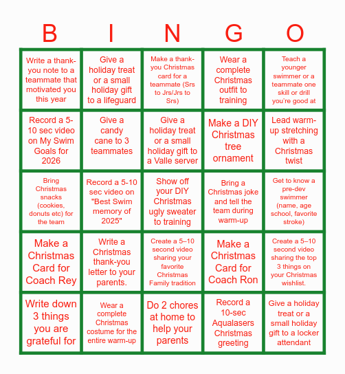 ALSC BRING KINDNESS & CHEER BINGO Card