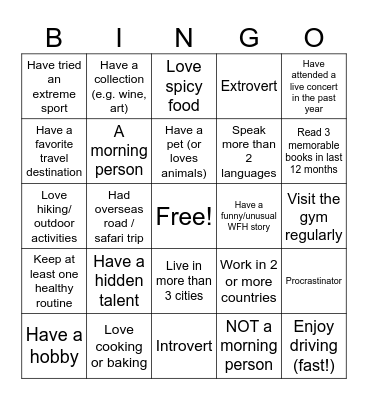Legal & Compliance - Get to Know Bingo Card