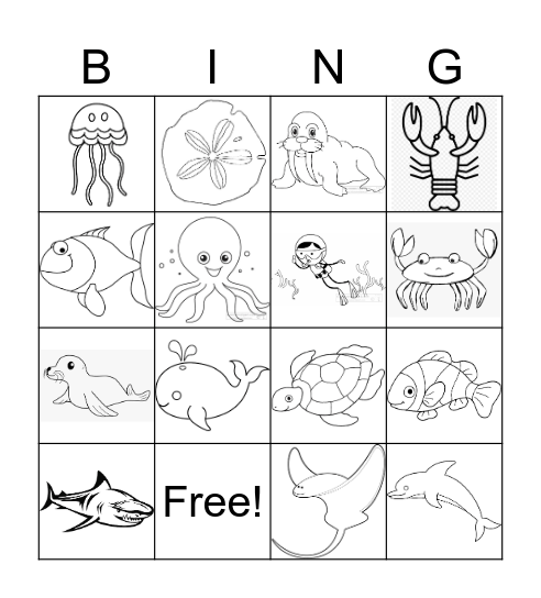Under The Sea Bingo Card