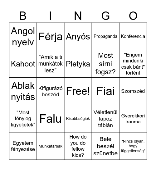 Sitku Bingo Card