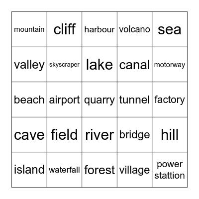 Geography Bingo Card