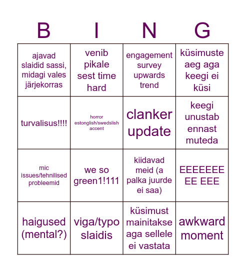 fw meet bingo Card