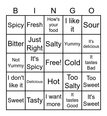 How's your food Bingo Card