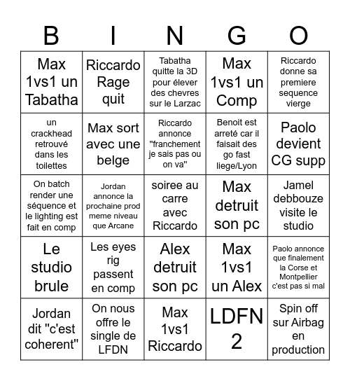 LFDN BINGO D Bingo Card