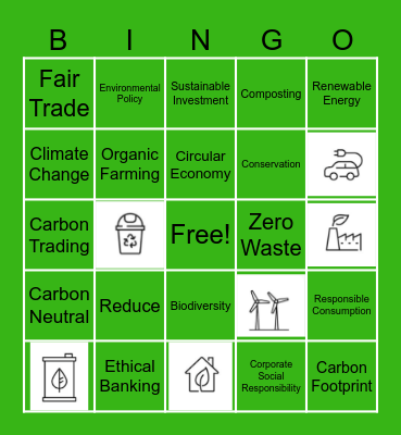 Sustainable Bingo Card