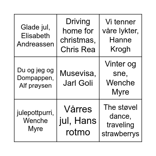 JULEBINGO Card