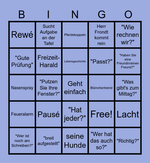 Harald Bingo Card