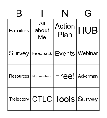 Family Engagement Bingo Card