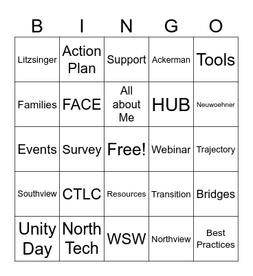 Family Engagement Bingo Card