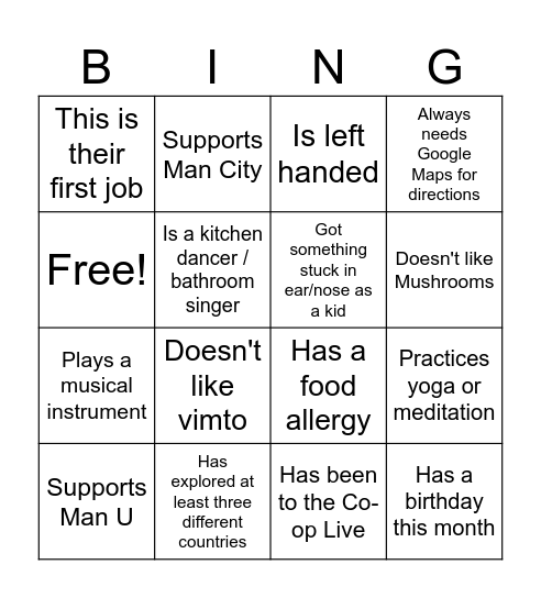 YJ Bingo! Bingo Card