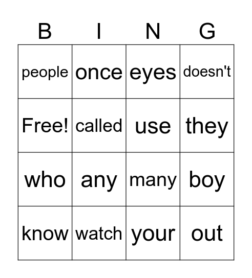 Get Ready to Read Bingo Card