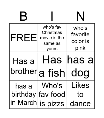 Find someone who ... Bingo Card