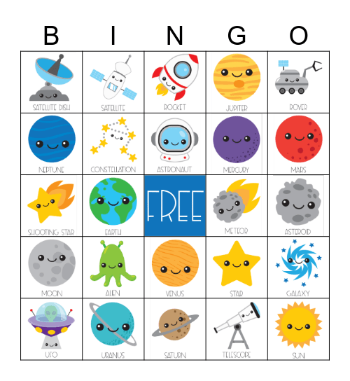 Outer Space Bingo Card
