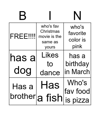 Find someone who ... Bingo Card