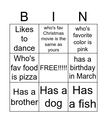 Find someone who ... Bingo Card