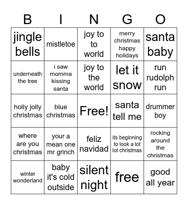 Christmas Bingo Card