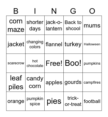 Autumn! Bingo Card