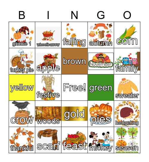 Autumn Bingo Card
