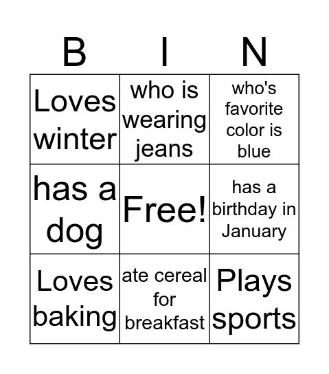 Find someone who ... Bingo Card