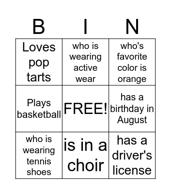 Find someone who ... Bingo Card