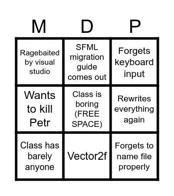 MDP BINGO Card